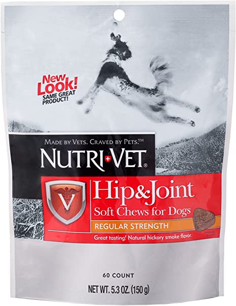 Nutri-Vet Hip & Joint Regular Strength Soft Chew for Dogs, 5.3 OZ, 60-Count