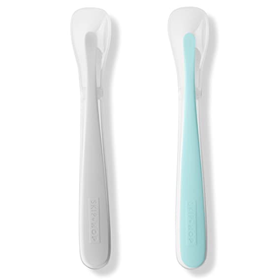 Skip Hop Easy Feed Baby Spoons, 2 Pieces, Grey/Teal