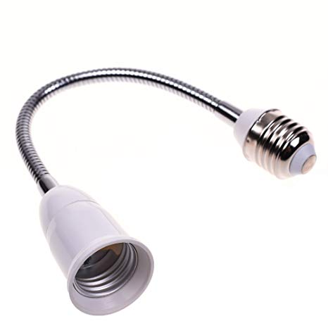 BCP 12inches E27 to E27 LED Light Bulb Lamp Holder Flexible Gooseneck Extension Adaptor Screw Socket Extender