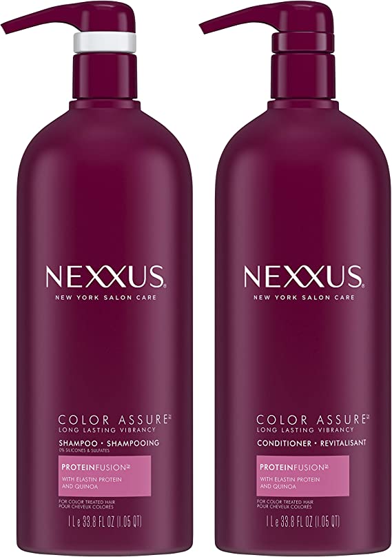 Nexxus Color Assure Shampoo and Conditioner, with Pump 33.8 oz, 2 ct