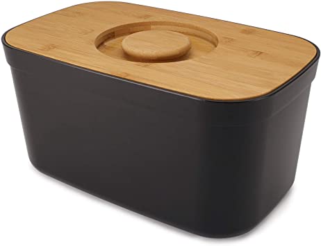 Joseph Joseph Bread Bin with Cutting Board Lid-Black, One size