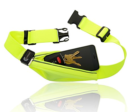 LED Waist Pack Bag, Running Workout Belt – Best High Visibility Runners Belt For Men And Women - This Fanny Pack Fits iPhone 6, 6S Plus & Android Smartphone – Waterproof, Bright, USB Rechargeable