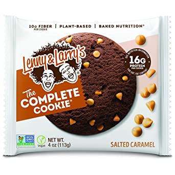 Lenny & Larry's The Complete Cookie, Salted Caramel, 4 Ounce Cookies - 12 Count, Soft Baked, Vegan and Non GMO Protein Cookies