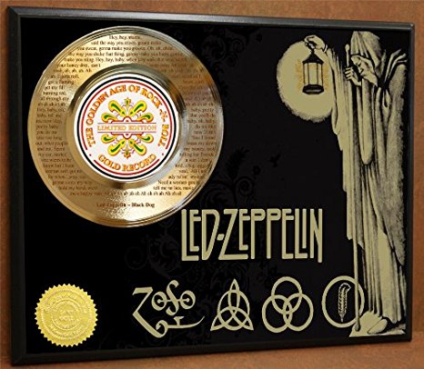 Led Zeppelin "Black Dog" Limited Edition Poster Art Gold Record Music Memorabilia Display