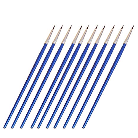 10Pcs Miniature Fine Paintbrushes Detail Painting Brushes for Watercolor Acrylic #0
