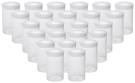 Film Canisters with Lids,Clear,See-Through,Pack of 24,School Art Projects,Storing of Small Personal and Household Items,Pills,Herbs,Tiny Bead Storage Containers