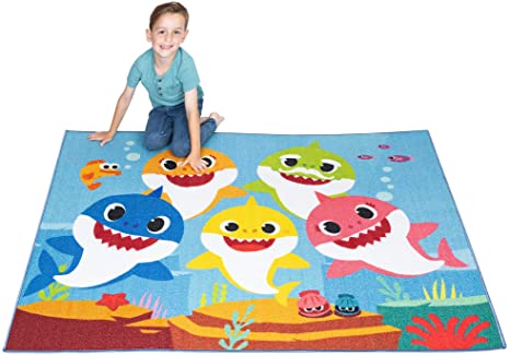 Franco Kids Room Non Slip Area Rug, 69" x 52", Baby Shark