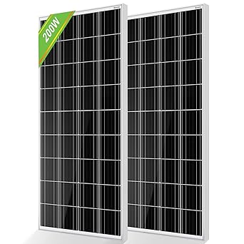 ECO-WORTHY 2pcs 100 Watt Solar Panels 12 Volt Monocrystalline Solar Panel for RV Marine Boat and Other Off-Grid Applications, 2-Pack 100W…