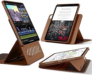 ESR for iPad Pro 13 Inch Case M4(2024), iPad Pro 13 Rotating Case with Removable Magnetic Cover, Adjustable Portrait/Landscape Stand with Raised Screen View, 9 Standing Angles, Shift Series, Brown