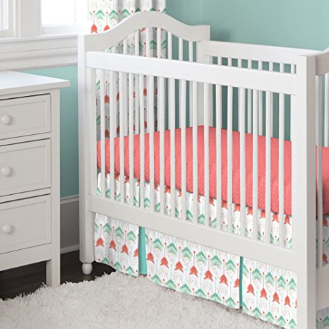 Carousel Designs Coral and Teal Arrow 2-Piece Crib Bedding Set