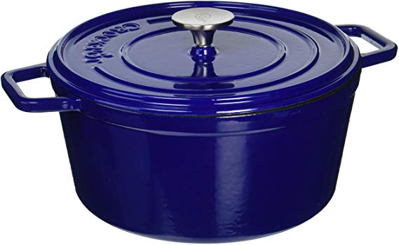 Crock-Pot 108072.02 Elmington Round Cast Iron Dutch Oven, 5 quart, Gradient Blue