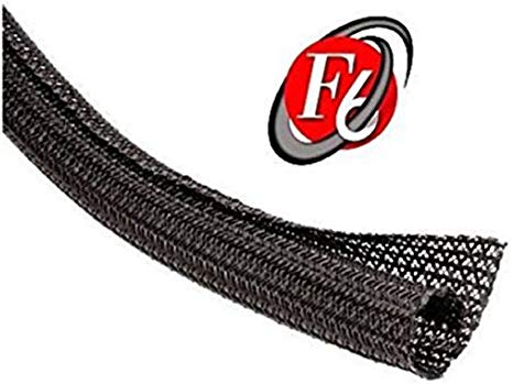 Techflex 1/4" Split F6 Braided Cable Sleeving Wrap, Split Loom, (50FT)
