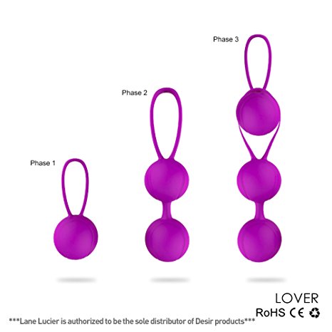 Desir Kegel Balls. Womens Health Accessory for Pelvic Floor Exercising After Pregnancy - Lightweight Ben Wa Balls | Premium Bladder Control Device for Women (Purple)