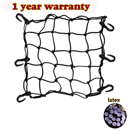 Super Strong Stretch Heavy-duty 15" Cargo Net for Motorcycle ATV - Stretches to 45"