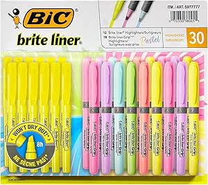 BIC Brite Liner Grip Highlighter 30 Pack