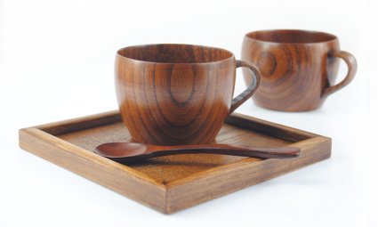 WOOD MEETS COLOR Jujube Mug, Coffee Cup, Tea Cup, Soup Bowl With Handle, Handmade Natural Solid Water Cup, 6oz, 1 Pcs