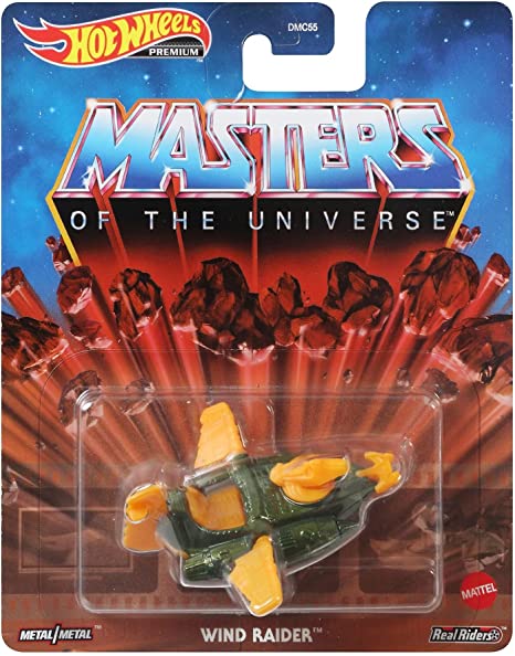 Hot Wheels Retro Entertainment Collection, Masters of The Universe Wind Raider 1:64 Scale Vehicle from Blockbuster Movies, TV, & Video Games, Iconic Replica for Play or Display, Gift for Collectors