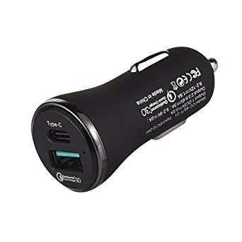 Type C Car Charger, Quick Charge 3.0 QC3.0 USB C Cigarette Car Charger Adapter for Samsung S8/S7/S6/Edge Note 4/5Nexus 6 LG G4 iPhone X / 8 / 8 plus/7/7Plus/6/6