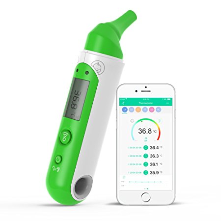 Koogeek Forehead and Ear Thermometer Bluetooth Non-contact Instant Read for Baby Child and Adult