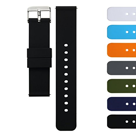 AZLAND Quick Release Silicone Replacement Wrist Watch Bands Straps for Mens Womens 18mm 20mm 22mm