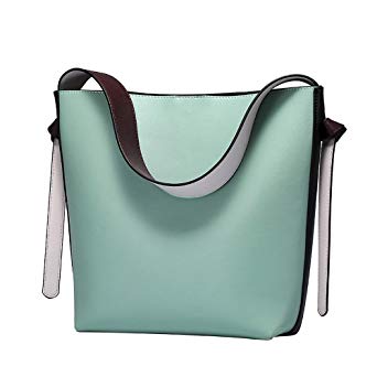 Clearance Sale - S-ZONE Women's Contrast Color Leather Tote Shoulder Bag Handbags