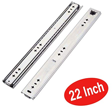 VESLA HOME 210 LB Soft Close Hardware Ball Bearing Side Mount Full Extension Drawer Slides, Heavy Duty Slides, 1 Pair 22 Inches Length 2.08 Inches Wide