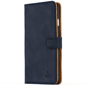 Snakehive iPhone 6S/6 Case, Luxury Genuine Leather Wallet with Card Slots, Flip Cover Gift Boxed and Handmade in Europe by for Apple iPhone 6S/6 - Navy Blue