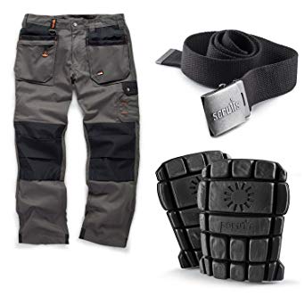 Scruffs Worker Plus Work Trousers Knee Pads Clip Belt