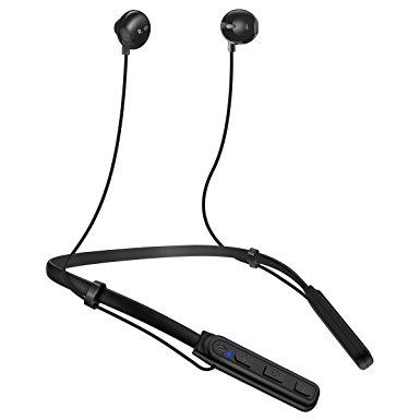 Stoon Bluetooth Headphones, Bluetooth V4.1 Wireless Neckband Headset Magnetic Lightweight Earbuds Sweatproof Sports Stereo Earphones with Mic(Noise Cancelling, Foldable, 7.5 Hours Playtime)