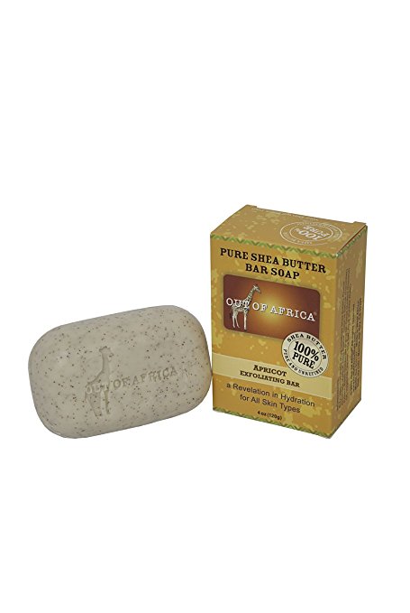 Out Of Africa Apricot Exfoliating Shea Butter Bar Soap, 4 Ounce Boxes
