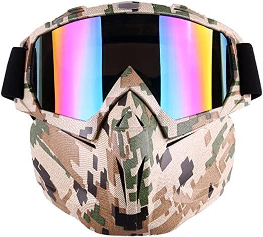 PiscatorZone Motorcycle Goggles Mask CS/Paintball/Skiing/Riding/Cycling/Halloween/Costume Ball-UV Proof Windproof Anti-Fog
