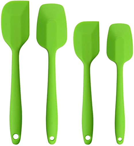 Silicone Spatulas Set, Rubber Spoon Spatula Heat Resistant Non-Stick Scrapers Baking Mixing Tool (Green)