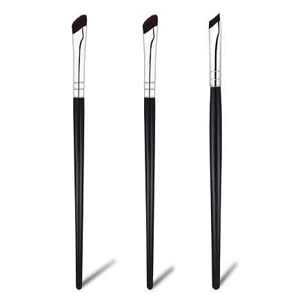 Angled Eyeliner Brush Set,3 Pcs Upgraded Thin Eyeliner Brush Fine Angled Eyeliner Sickle Ultra Thin Slanted Flat Angle Cosmetic Brush for Eyes Makeup Applicator, Eyebrow Cosmetics