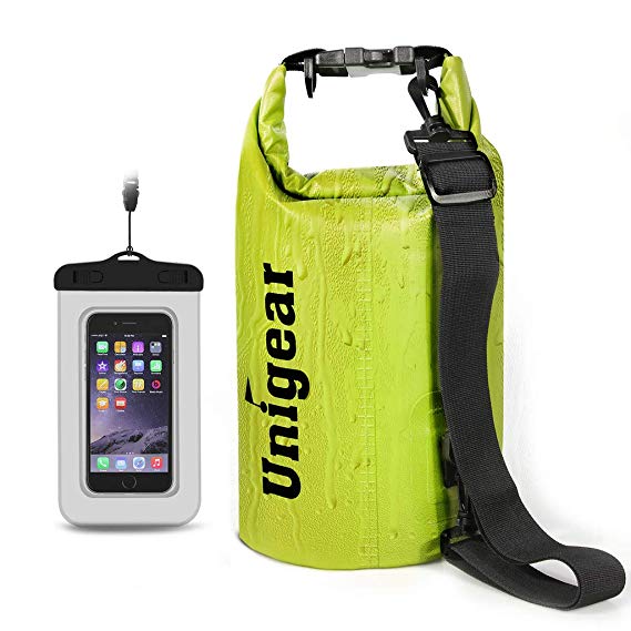 Unigear 5L/10L/20L/30L/40L 600D Dry Bag Sack with Waterproof Phone Case and Long Adjustable Shoulder Strap for Boating, Kayaking, Fishing, Rafting, Swimming, Camping and Snowboarding