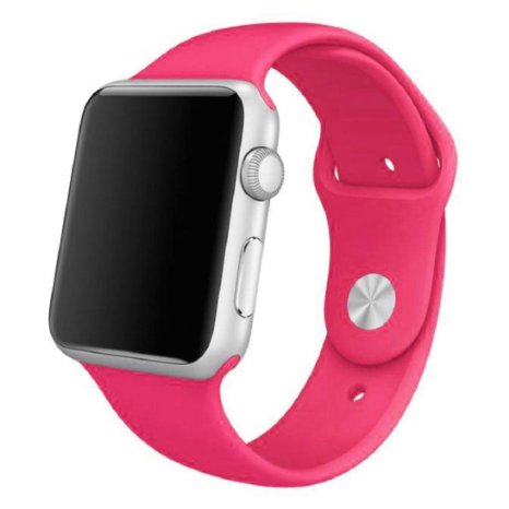 Apple Watch Band, Voberry® Softness Fashion Sports Silicone Bracelet Strap Band for Apple Watch 38mm, 4 Colors (38mm, Hot Pink )