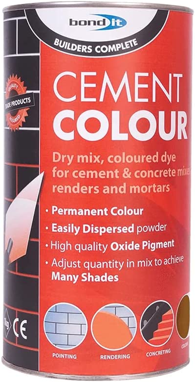 Bond-It Builders Complete BDH060R Brick Red Powdered Cement Dye (1 Kg) - Colours Mortar, Brick, Pointing, Render and Concrete Toner
