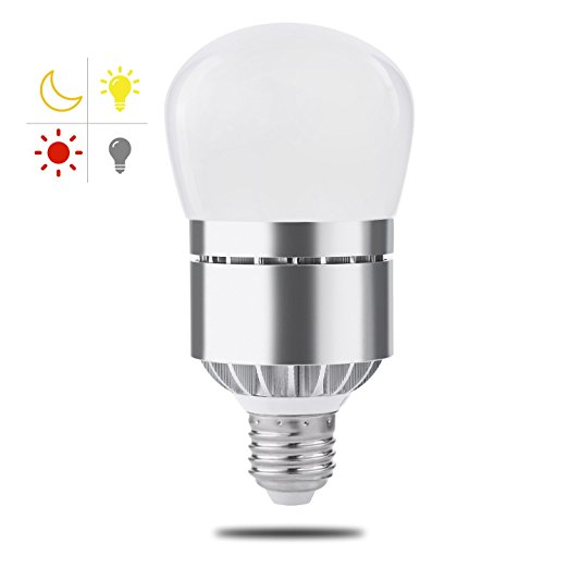 Dusk to Dawn Light Bulb, Witshine 100W Equivalent E26 3200K LED Photo Sensor Light Bulb with Auto on/off, Indoor / Outdoor Lighting Lamp for Porch, Hallway, Patio, Garage(Warm White, Much Brighter)
