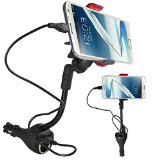 iPhone Car Mount Alpatronix MX101 Universal Car Mount and Car Cradle Dock Station is the perfect car mount for every device - Universal Car Mount Adapter w 2 Rapid USB Car Chargers Power Outlet and 360 Degree Rotating Gooseneck Holder for iPhone 6S 6 6S Plus 6 Plus 5S 5C 5 4S 4  Most Samsung Galaxy models- S6 Edge S6 S5  Most iPods  Android Smartphones - Car Mount Comes with Micro USB Cable Black  Red - Safely Mount Your iPhone inside Your Car Today iPhone sold separately