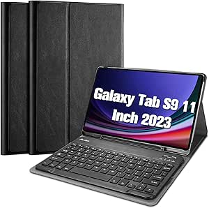 ProCase Keyboard Case for Galaxy Tab S9 11 Inch 2023 SM-X710 /X716B /X718U with S Pen Holder, Protective Cover Case with Detachable Wireless Keyboard for Galaxy Tab S9 11" 2023 –Black