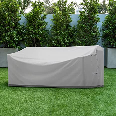 Umbrauto Outdoor Patio Sofa Cover Heavy Duty 600D Waterproof Anti-Fading Outdoor Couch Cover Patio Furniture Cover with Upgrade Air Vent, Grey