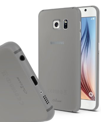 Galaxy S6 case CaliCase Ultra Slim Clear Black Perfect cutouts 035mm Thin Samsung Galaxy S6 case