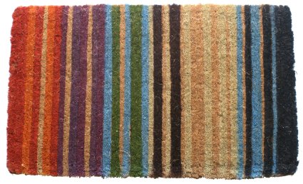 Rainbow Stripe Hand Made Extra Thick Coir Doormat 18" x 30"