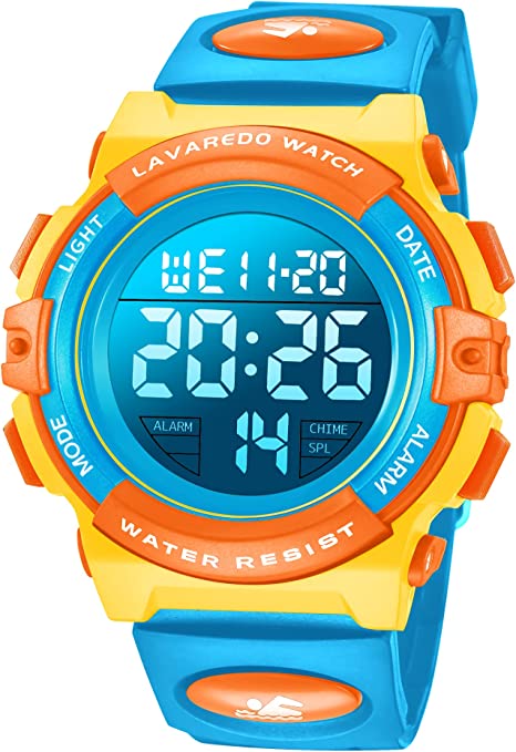 Kids Watch,Boys Watch for 3-15 Year Old Boys,Digital Sport Outdoor Multifunctional Chronograph LED 50 M Waterproof Alarm Calendar Analog Watch for Children with Silicone Band,Kids Gift