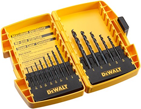 DEWALT DW1163 13 Piece Black Oxide Split Point Twist Drill Bit Assortment