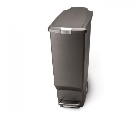 simplehuman Slim Plastic Step Trash Can Grey Plastic 40 L  106 Gal