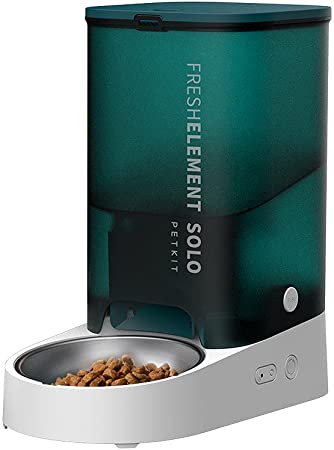 PETKIT Fresh Element Solo Automatic Dog Cat Feeder APP Control, Supports Multiple Food Types, Dual Power Supply, Washable and Detachable Pet Food Dispenser fr Cats Dogs Small Animal