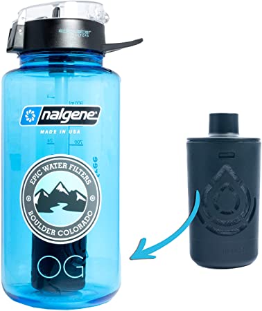 Epic Nalgene OG | Water Bottle with Filter | USA Made Bottle and Filter | Dishwasher Safe | Filtered Water Bottle | Travel Water Bottle | BPA Free Water Bottle | Removes 99.99% Tap Water Impurities