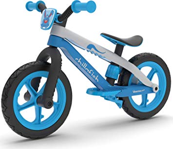 Chillafish Bmxie 2, BMX Styled Balance Bike with Integrated Footrest, Footbrake & Airless Rubberskin Tires, Blue