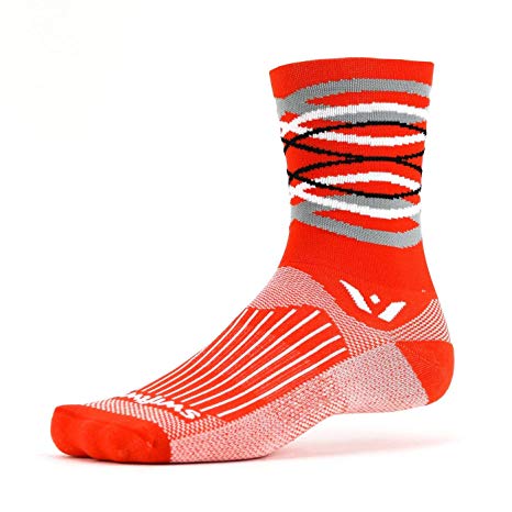 Swiftwick- VISION FIVE | Socks Built for Running & Cycling, All Day Comfort |Creative Styles, Fast Drying, Cushioned, Crew