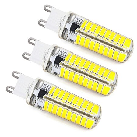 ZEEFO G9 LED Bulbs, Dimmable 5W Daylight White 6000K Led Light Bulb, 420LM 5730 SMD Bi-pin Base, Intermediate Base Led Bulb, AC 220V for Chandeliers, Ceiling Light, Interior Lighting Fitting G9-5730-60K